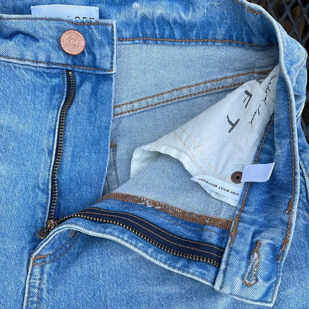 LOFT High-Rise Light Wash Boyfriend Jeans